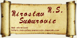 Miroslav Supurović vizit kartica